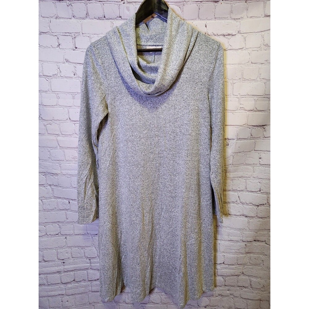 Cupio Blush Dream Cozy Cowl Neck Sweater Dress Womens Medium Grey Swing Boho